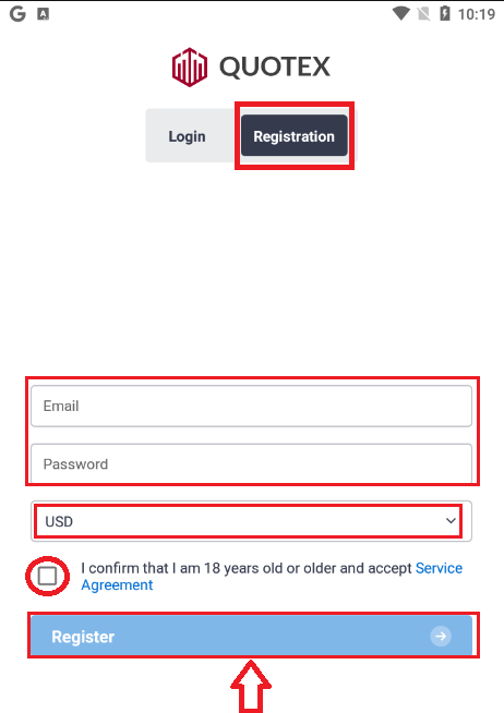 Како да се региструјете и пријавите налог на Quotex