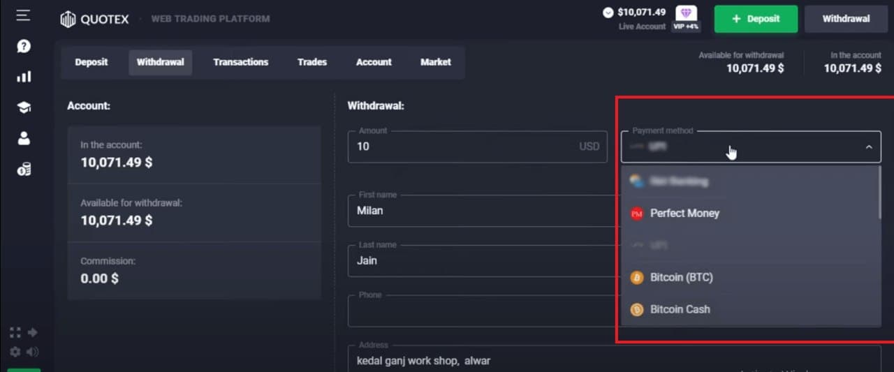 How to Withdraw Money from Quotex How to Withdraw Money from Quotex
