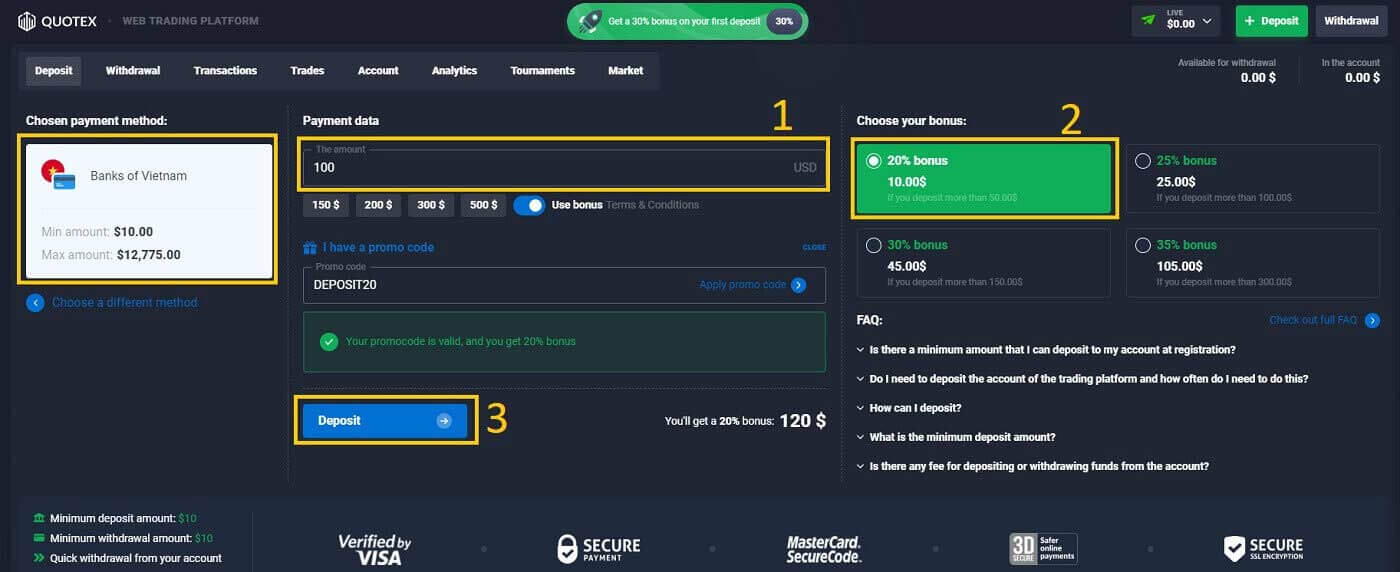 Deposit Quotex: Cara Menyetor Uang