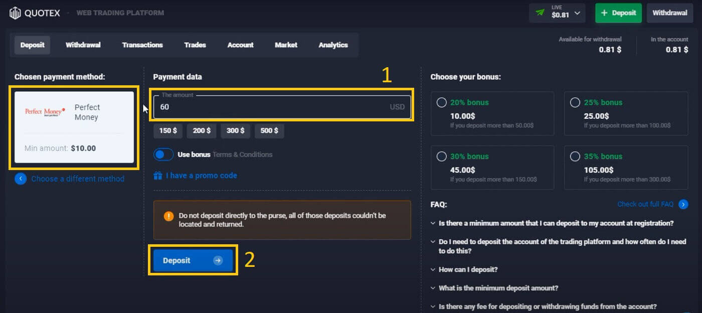 Deposit Quotex: Cara Menyetor Uang