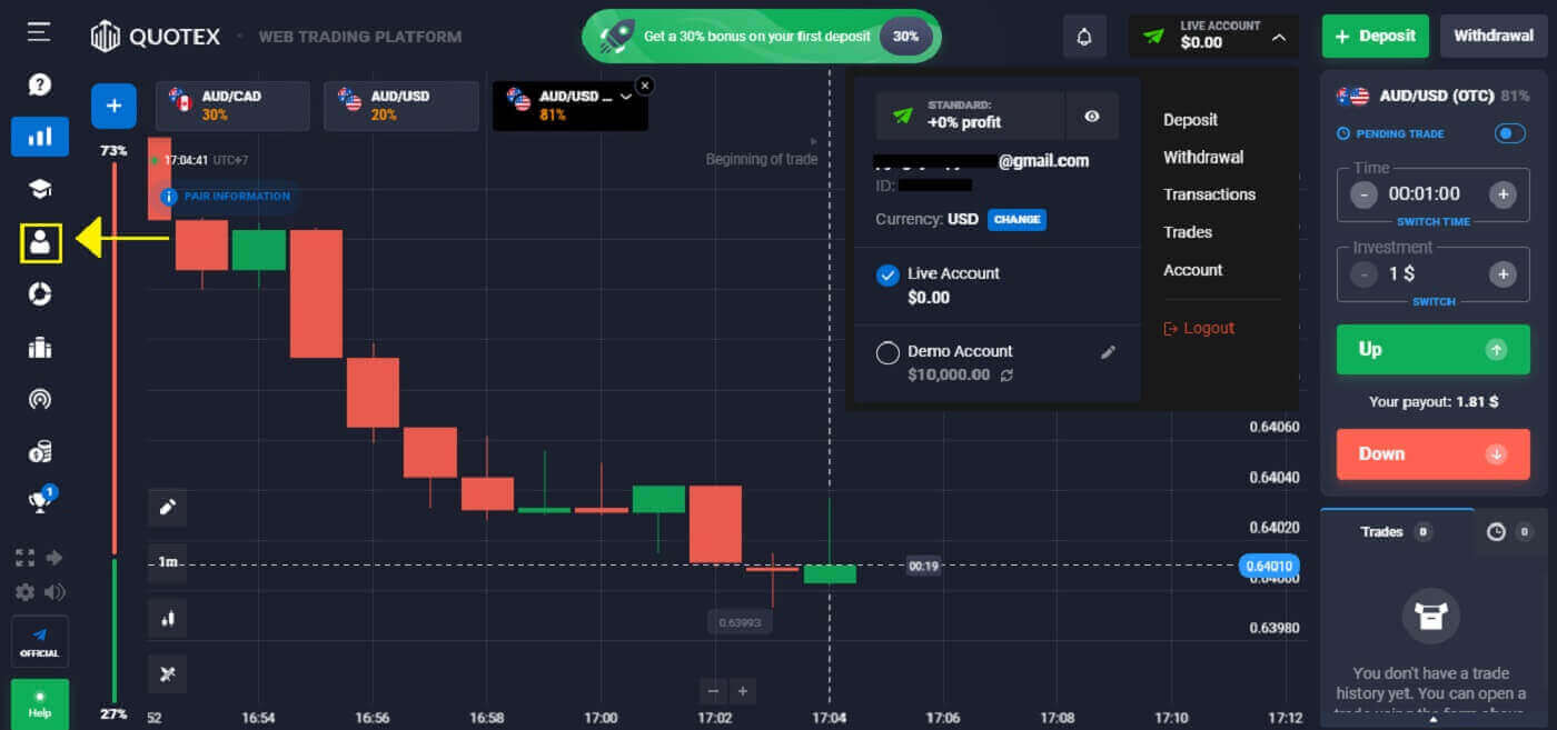 Quotexi konto kinnitamine: kuidas oma kontot kinnitada